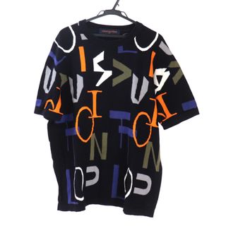 ルイヴィトン LOUIS VUITTON Tシャツ カットソー 半袖 ショートスリーブ マルチロゴプリント トップス メンズ XS ブラック/ホワイト