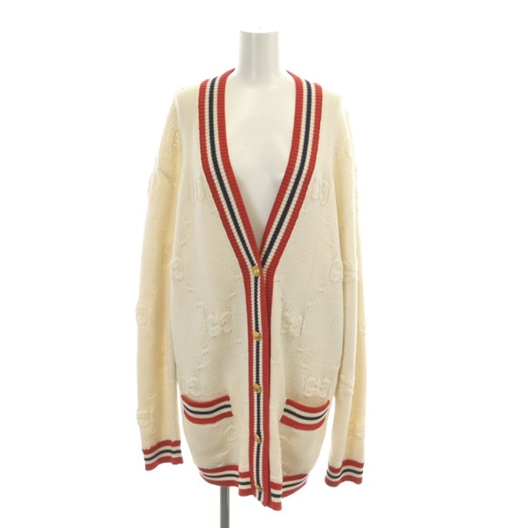 Gucci - グッチ 574182 GG柄 インターシャニット カーディガン Vネック