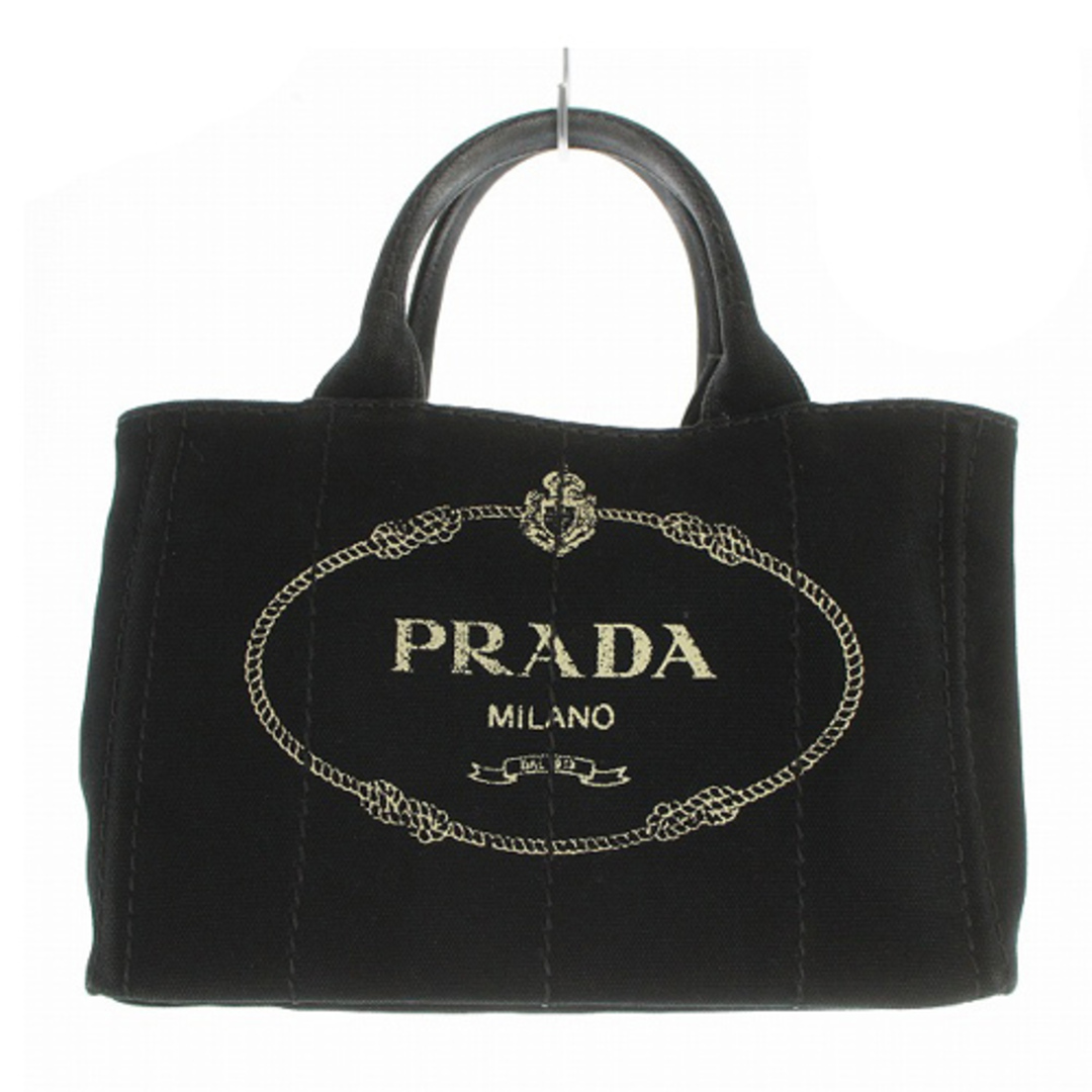 PRADA - プラダ カナパ キャンバス ハンドバッグ トートバッグ 黒の