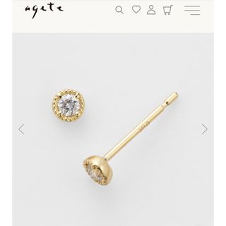 アガット(agete)のagete K18ダイヤモンドピアス（0.04ct）販売証明書付き(ピアス)