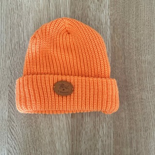 イルビゾンテ(IL BISONTE)の新品未使用品　イルビゾンテ　ニット帽　オレンジ(ニット帽/ビーニー)
