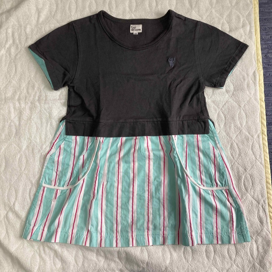 coen(コーエン)の切り替え　Tシャツ　120 キッズ/ベビー/マタニティのキッズ服女の子用(90cm~)(Tシャツ/カットソー)の商品写真