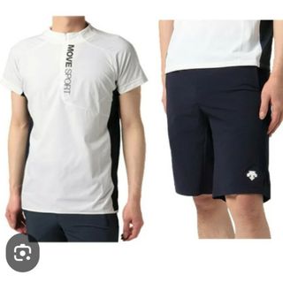 デサント(DESCENTE)のDESCENTE半袖シャツセットアップ Move Sport LLネイビー (ウェア)