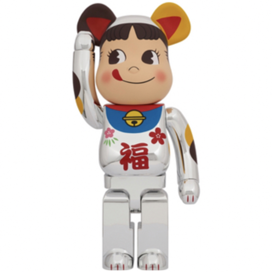 その他BE@RBRICK 招き猫 ペコちゃん 福 銀メッキ 1000％ 不二家