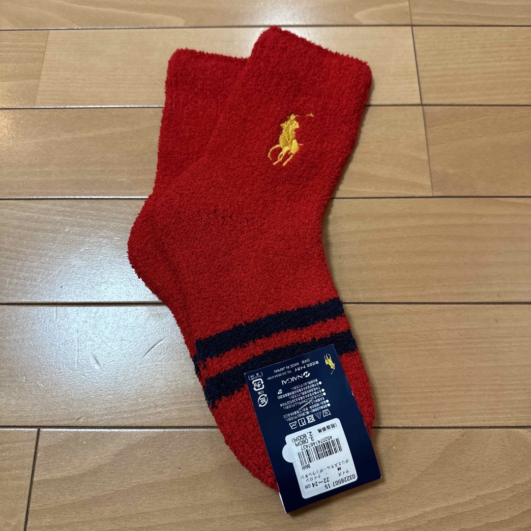 POLO RALPH LAUREN(ポロラルフローレン)の新品　ポロラルフローレン　レディースルームソックス　ビックポニー刺繍入り レディースのレッグウェア(ソックス)の商品写真