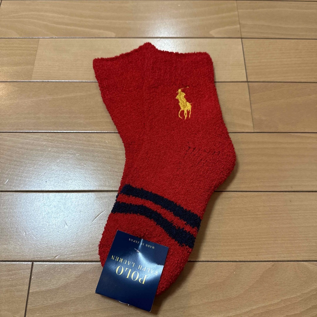 POLO RALPH LAUREN(ポロラルフローレン)の新品　ポロラルフローレン　レディースルームソックス　ビックポニー刺繍入り レディースのレッグウェア(ソックス)の商品写真