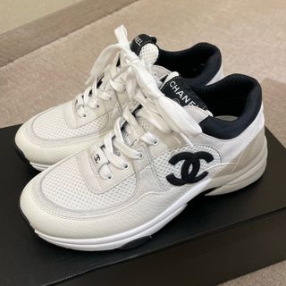 美品★CHANEL シャネル ロゴ カメリアレース スニーカー 36 23cm