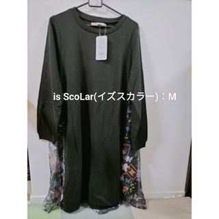 イズスカラー(iS ScoLar)の【未使用タグ付き】is Scalar✾長袖ワンピース/M/花&蝶々(ひざ丈ワンピース)