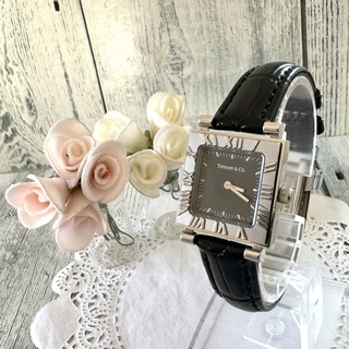 ティファニー(Tiffany & Co.)の【電池交換済】TIFFANY&Co ティファニー アトラス 腕時計 ブラック(腕時計)