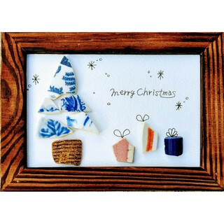 シー陶器のクリスマスツリー　ポストカードサイズ(置物)