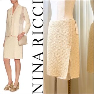 ニナリッチ(NINA RICCI)の新品未使用 Nina Ricci ニナリッチ スリット ツイードスカート F34(ひざ丈スカート)