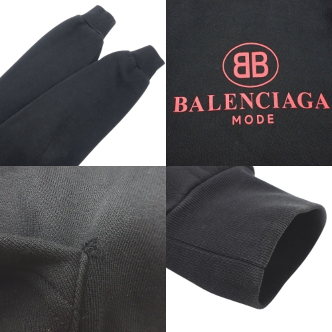 Balenciaga(バレンシアガ)のBALENCIAGA(バレンシアガ) BB Mode プルオーバーパーカー トップス アパレル ファッション 裏起毛フーディー スウェット S コットン ポリエステル ブラック黒 レッド赤 ユニセックス 40802075554【中古】【アラモード】 レディースのトップス(パーカー)の商品写真