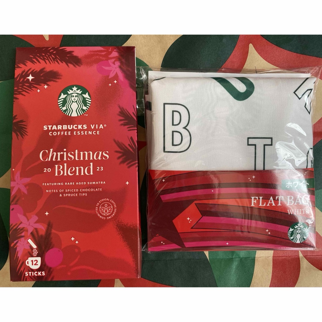 Starbucks Coffee(スターバックスコーヒー)のスターバックス ヴィア® クリスマス ブレンド ＆フラットバッグ　コーヒーセット レディースのバッグ(トートバッグ)の商品写真