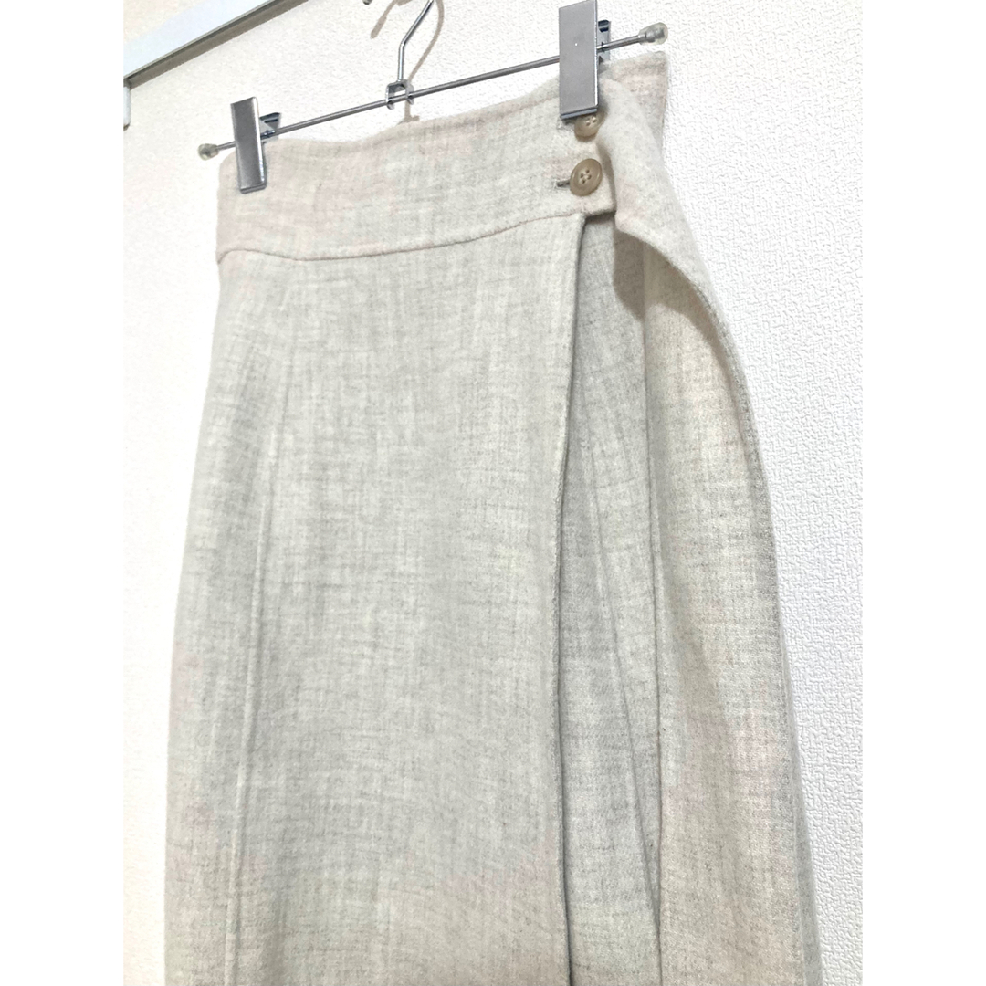 louren doubleface wool skirt ivory