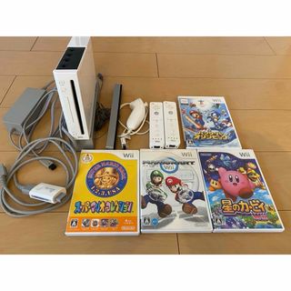 ウィー(Wii)の【動作チェック済み】Nintendo Wii  ソフト４本セット(家庭用ゲーム機本体)