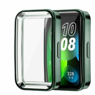 Huawei Band 9 8 カバー ケース band8 画面保護 グリーン(モバイルケース/カバー)