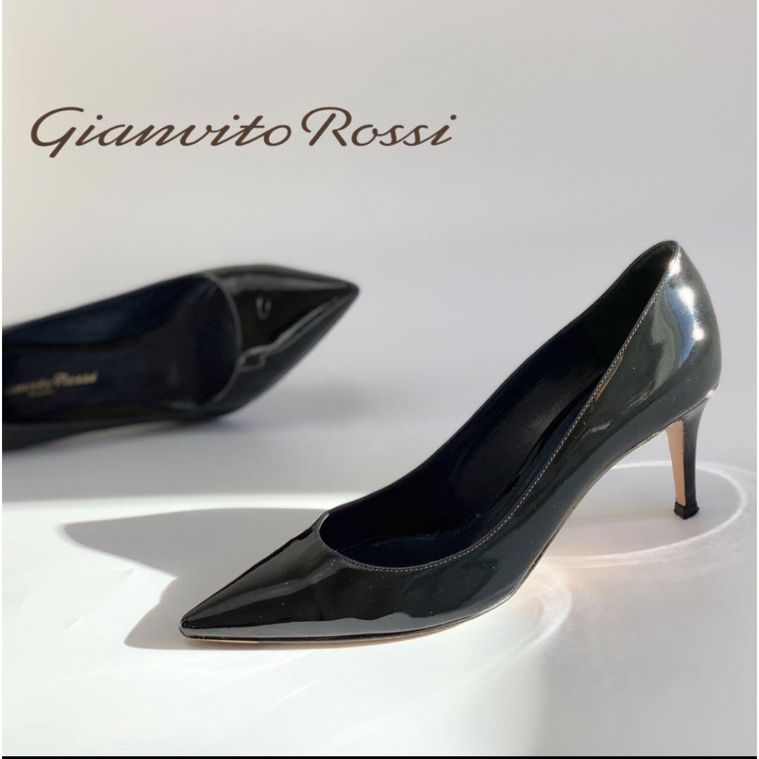ブラックサイズ美品 ジャンヴィトロッシ Gianvito Rossi ヒールパンプス 36.5