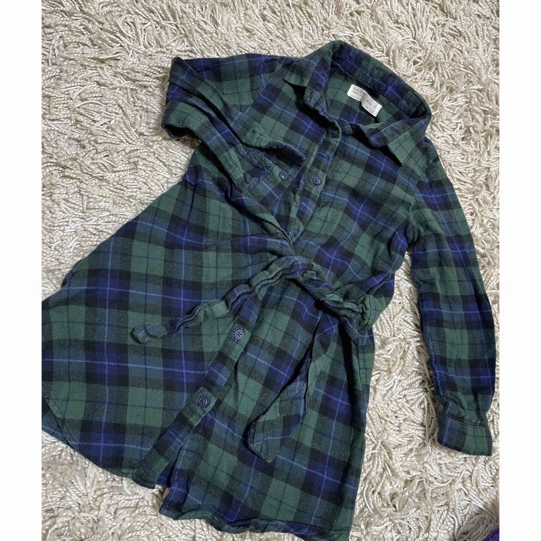 ZARA(ザラ)のZARAネルシャツワンピ キッズ/ベビー/マタニティのキッズ服女の子用(90cm~)(ワンピース)の商品写真