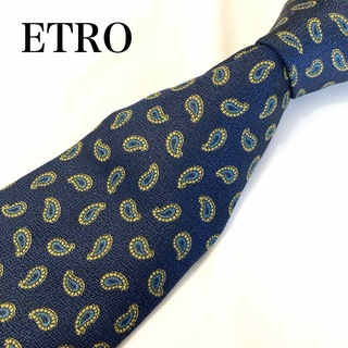 エトロ(ETRO)のETOE ネクタイ　ブルー　イタリア製　シルク100%(ネクタイ)