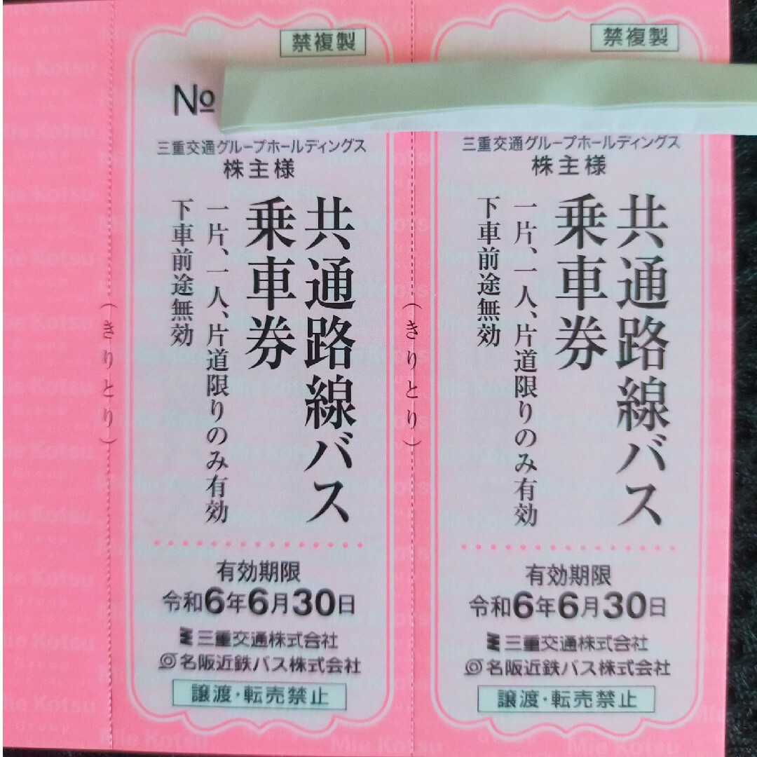 三重交通　株主優待　2冊 チケットの乗車券/交通券(その他)の商品写真