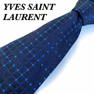 イヴサンローラン(Yves Saint Laurent)のYVESSAINTLAURENTネクタイ　ブルー　イタリア製　シルク100%(ネクタイ)