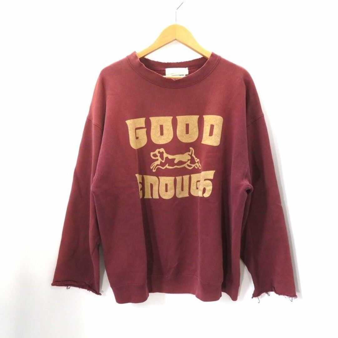 状態GOOD ENOUGH GDEH 90s LOGO CREW NECK VINTAGE BURGUNDY SIZE M