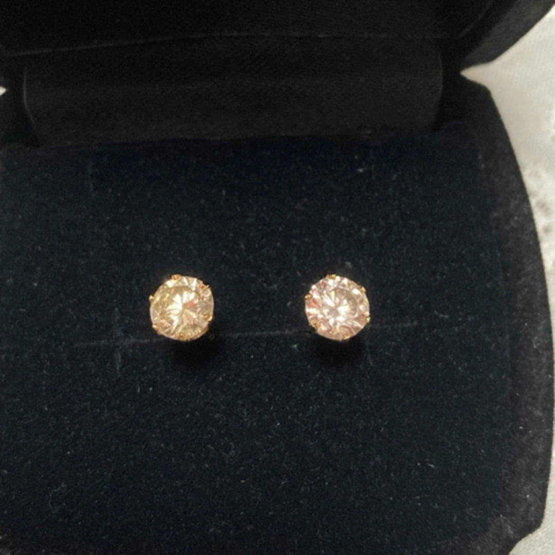 ぼぼ1ct ダイヤモンドピアス　ピンクゴールド レディースのアクセサリー(ピアス)の商品写真