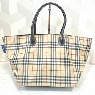 バーバリーブルーレーベル(BURBERRY BLUE LABEL)の【バーバリーブルーレーベル】日本製 ノバチェック ナイロン 牛革 ハンドバッグ(ハンドバッグ)