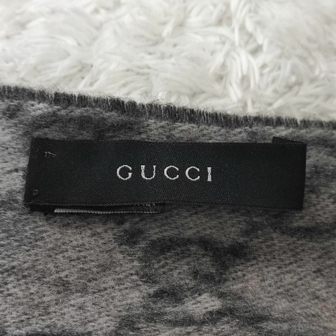 Gucci - 【極美品】グッチ カシミヤ100％ GG柄 フリンジストール
