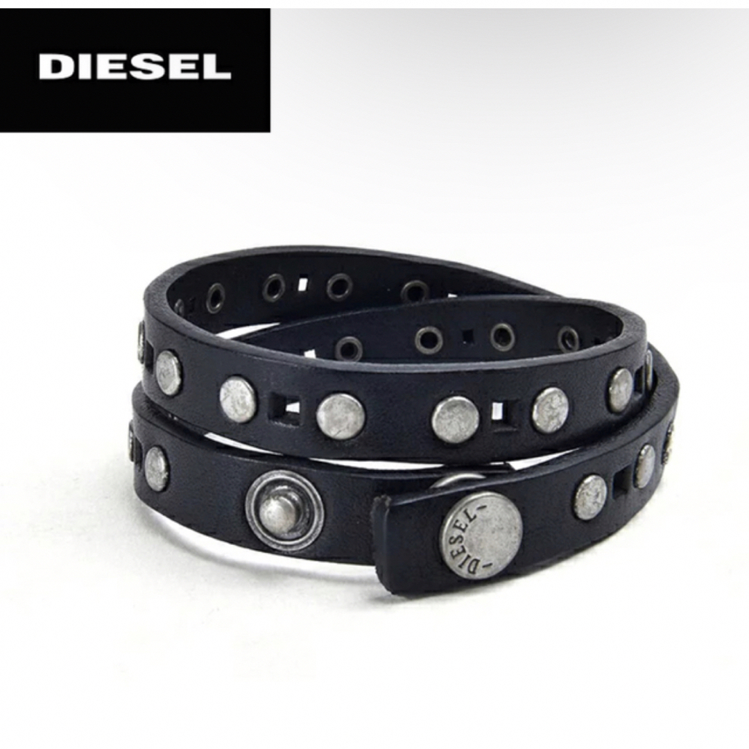 DIESEL(ディーゼル)の【新品】 DIESEL レザーブレスレット メンズのアクセサリー(ブレスレット)の商品写真