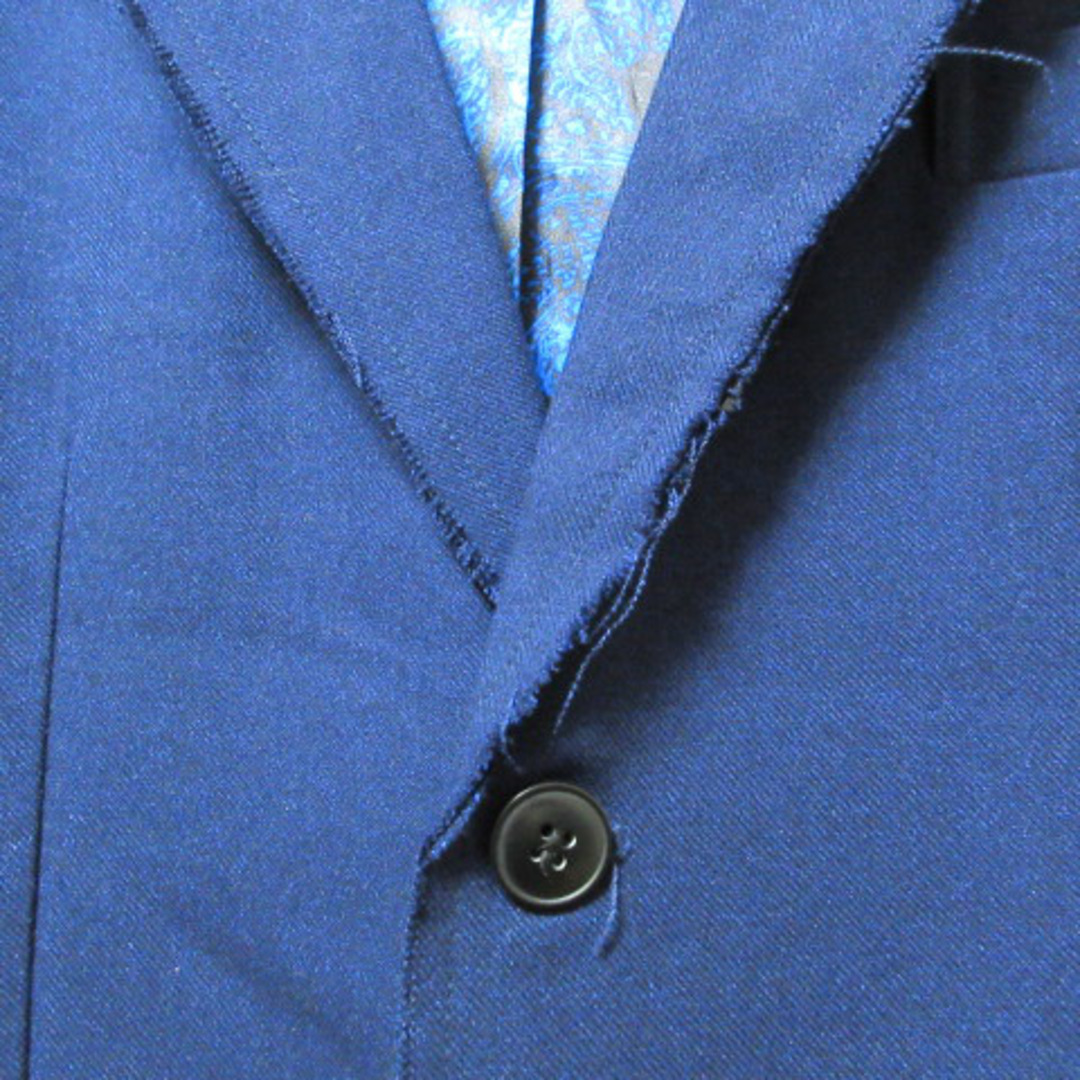 DOWBL(ダブル)のダブル DOWBL テーラード ジャケット シングル 総裏地 46 青■GY09 メンズのジャケット/アウター(テーラードジャケット)の商品写真