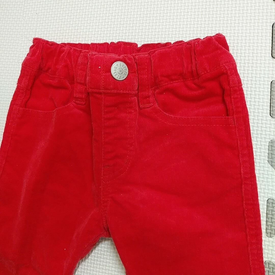 BREEZE(ブリーズ)のブリーズ　BREEZE男の子　女の子パンツ　長ズボン　80～90㎝　赤色 キッズ/ベビー/マタニティのベビー服(~85cm)(パンツ)の商品写真