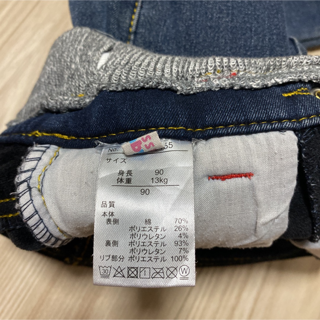 新品・タグ付き【BeBe べべ】裏起毛　トレーナー　デニムパンツ　100cm子供服靴の美品まとめました