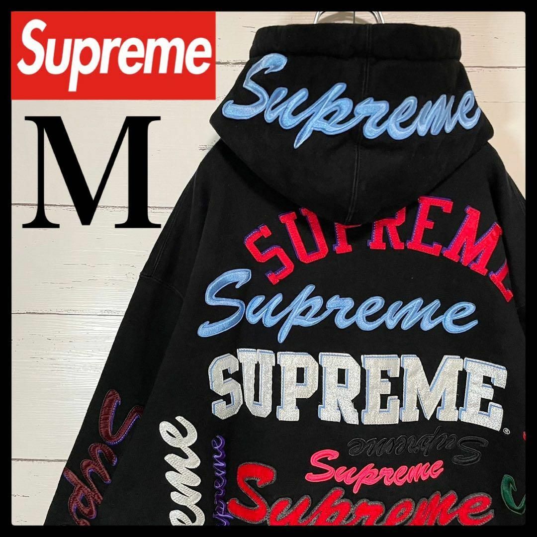 Supreme - 【超希少モデル】シュプリーム☆刺繍ロゴ満載 総柄 パーカー ...