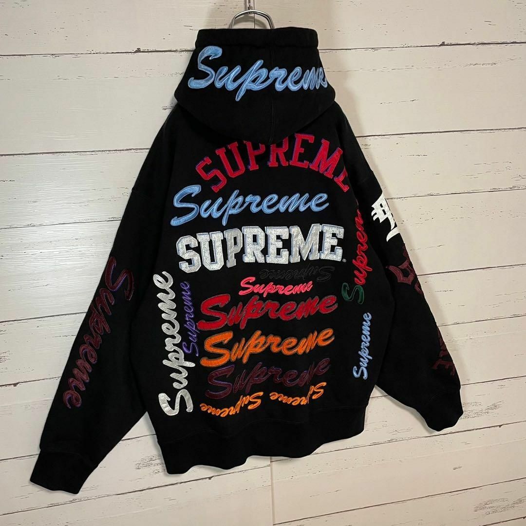 Supreme - 【超希少モデル】シュプリーム☆刺繍ロゴ満載 総柄 パーカー ...