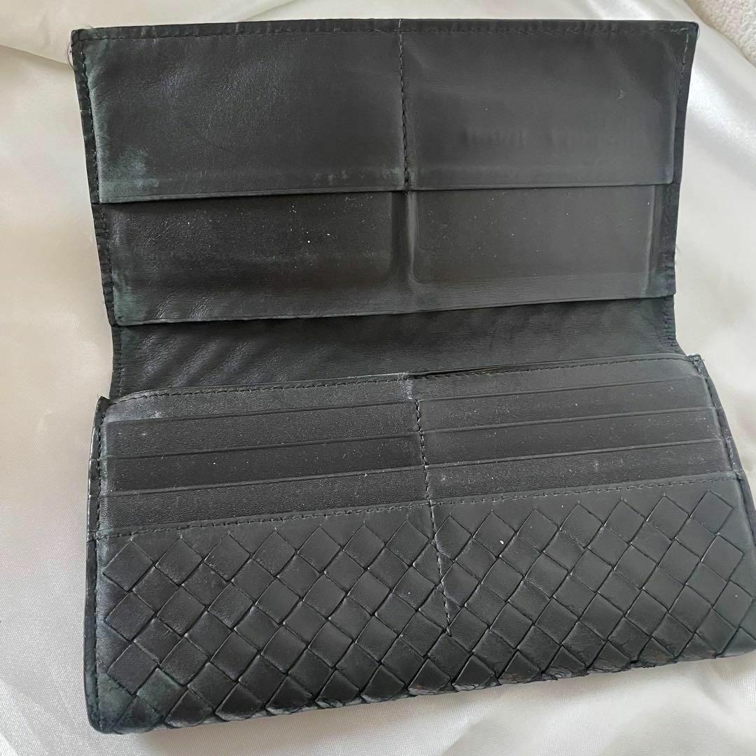 Bottega Veneta(ボッテガヴェネタ)のボッテガヴェネタ 二つ折り長財布 ブラック ユニセックス イントレチャート レディースのファッション小物(財布)の商品写真