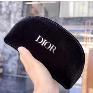 クリスチャンディオール(Christian Dior)のディオール　Dior 　ベロア　ポーチ　ブラック　箱付き(ポーチ)