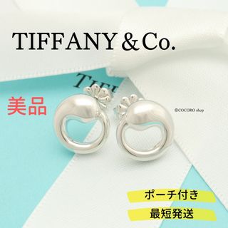 Tiffany  K18YG 渦巻きリボンピアス　美品