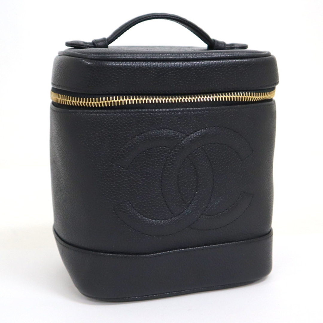 【CHANEL】シャネル バニティ キャビアスキン ブラック×ゴールド金具 A01998/kt08760ik素材