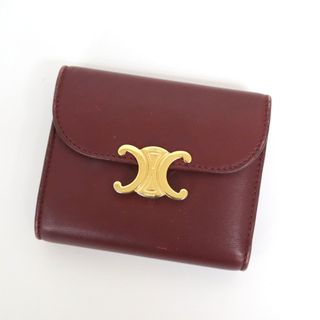 セリーヌ(celine)の【CELINE】セリーヌ 三つ折り財布 シャイニーカーフ ワインレッド/kt08761md(折り財布)