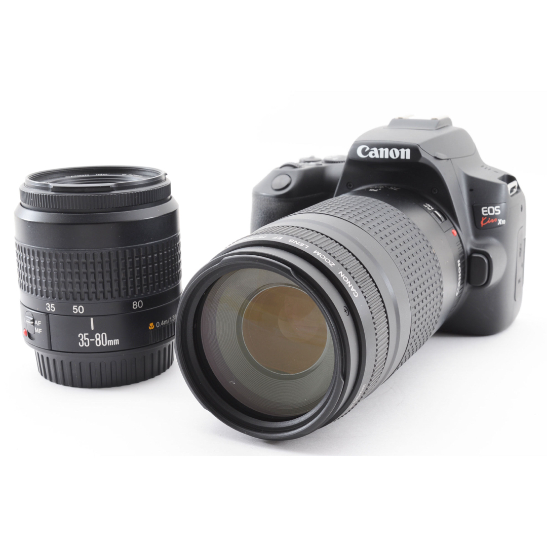 Canon - 一眼レフカメラ Canon EOS Kiss X10 標準&望遠レンズセットの ...