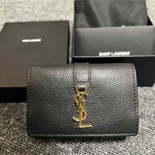 Saint Laurent - 袋・箱あり極美品！SAINT LAURENT三つ折りミニ財布の