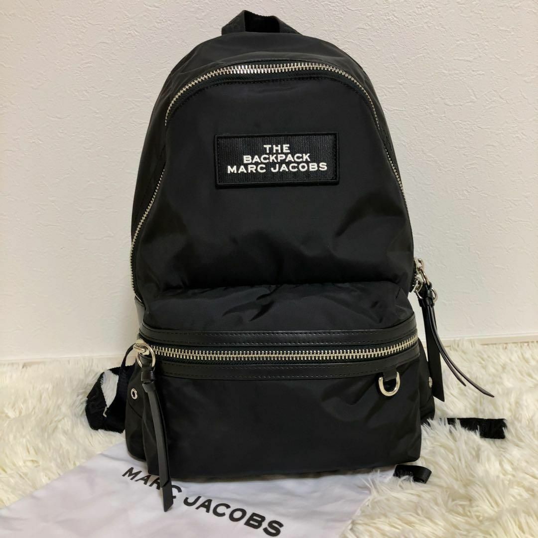 極美品 マークジェイコブス ナイロン バックパック ロゴ A4収納可 ブラック