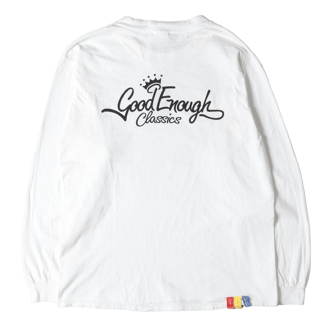 GOOD ENOUGH グッドイナフ Tシャツ サイズ:L 90s クラシックロゴ クルーネック ロングスリーブ Tシャツ 1998年モデル Hanesボディ ホワイト 白 90年代 アーカイブ ストリート ブランド トップス カットソー 長袖【メンズ】トップス