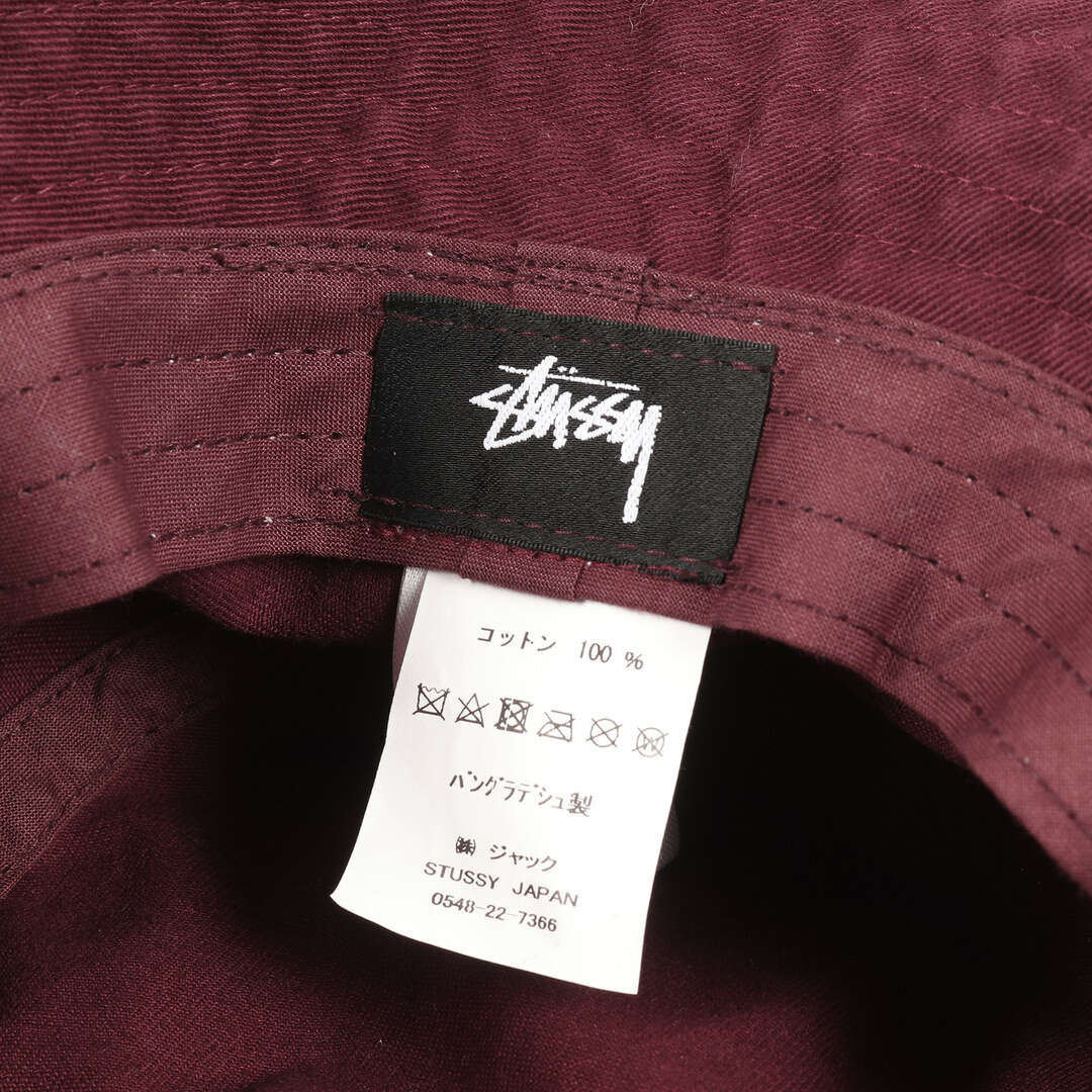 STUSSY(ステューシー)の美品 STUSSY ステューシー ハット サイズ:L/XL ストックロゴ バケットハット バーガンディー 帽子 ストリート ブランド カジュアル シンプル【メンズ】【中古】 メンズの帽子(ハット)の商品写真