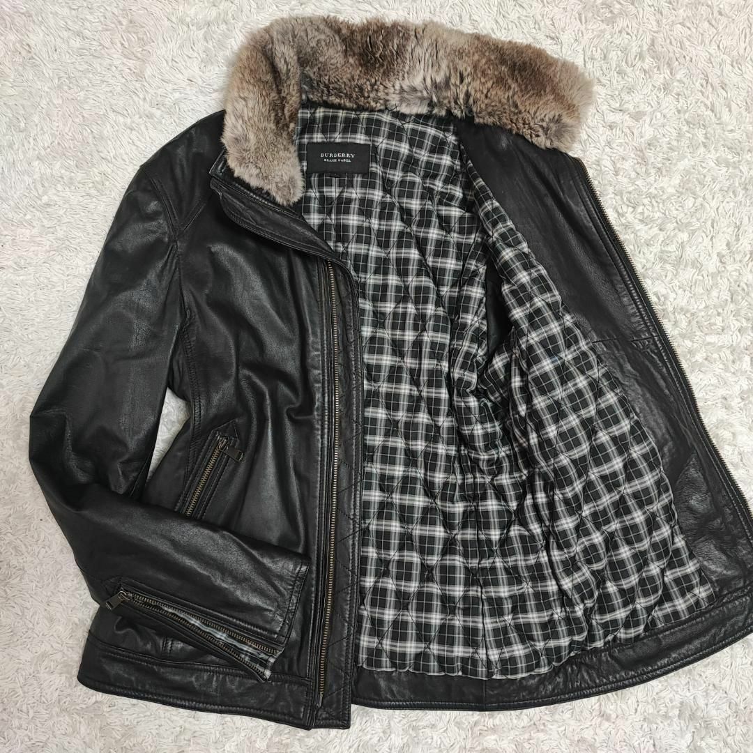BURBERRY BLACK LABEL - バーバリーブラックレーベル ラムレザーコート