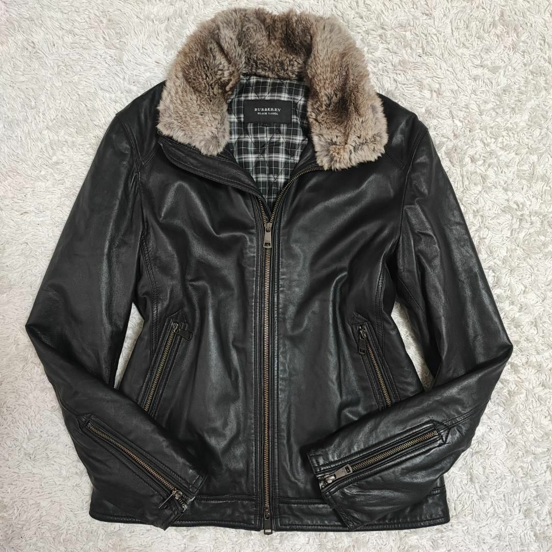 BURBERRY BLACK LABEL - バーバリーブラックレーベル ラムレザーコート