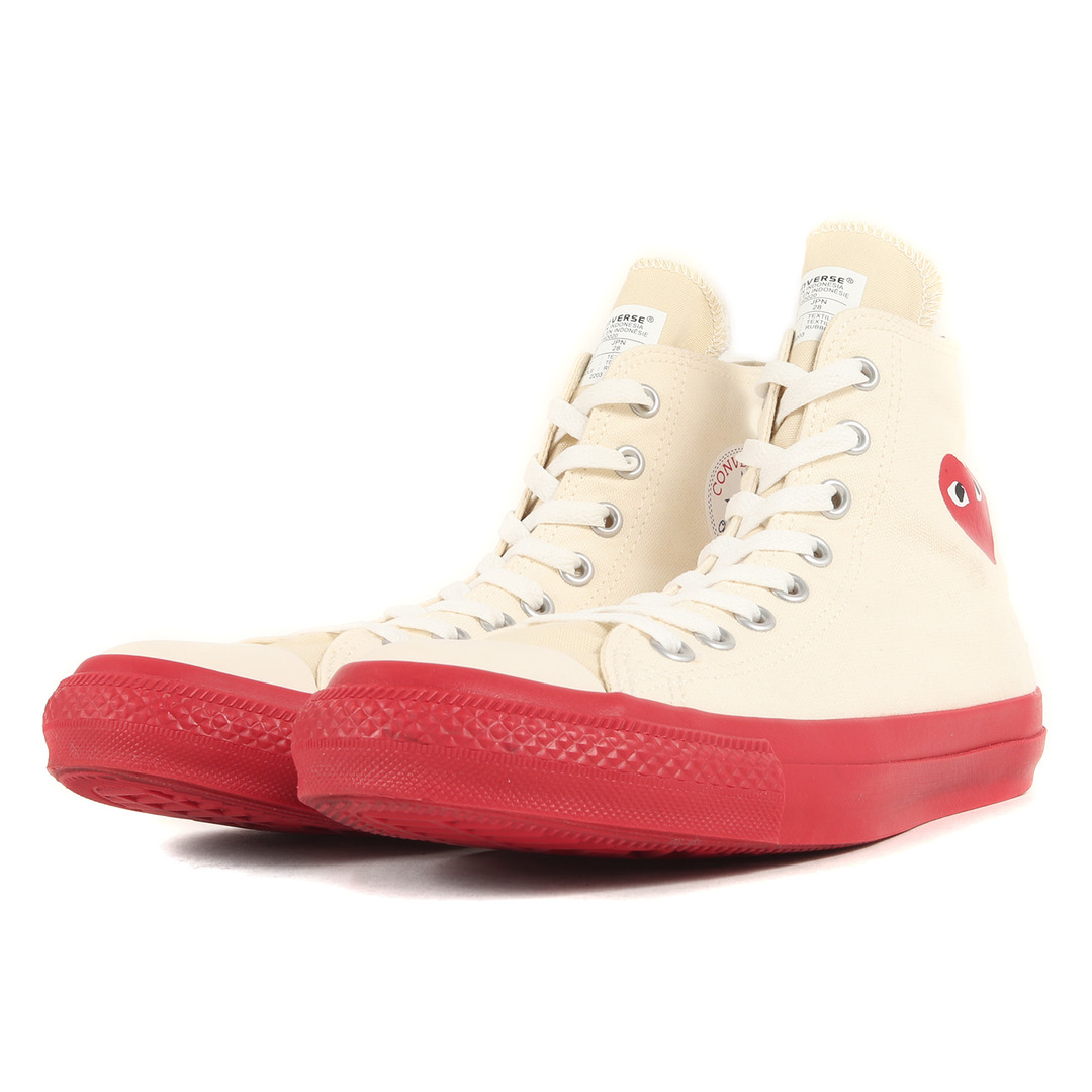 COMME des GARCONS(コムデギャルソン)のCOMME des GARCONS コムデギャルソン サイズ:28.0cm 2022年製 CONVERSE コンバース オールスター キャンバス ハイカット スニーカー AZ-K121 1SD020 ALL STAR PLAY ホワイト 白 US9.5 シューズ 靴 コラボ【メンズ】【中古】 メンズの靴/シューズ(スニーカー)の商品写真