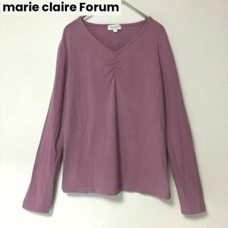 ks198 marie claire Forum トップス カットソー ロゴ刺繍(カットソー(長袖/七分))