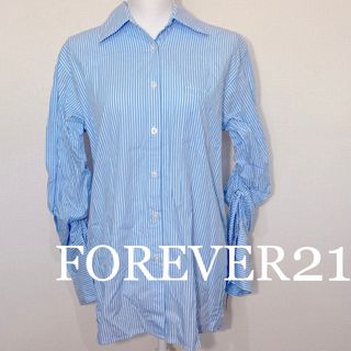 フォーエバートゥエンティーワン(FOREVER 21)の【新品】FOREVER21 フォーエバー21 ストライプ シャツ(シャツ/ブラウス(長袖/七分))